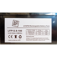 WYPRZEDAŻ Akumulator LiFePO4 100Ah/12.8V z BMS + wywietlacz LCD (realna pojemność minimalna 80Ah)